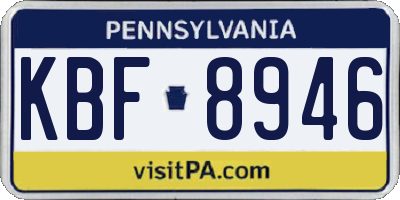 PA license plate KBF8946