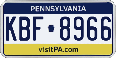 PA license plate KBF8966