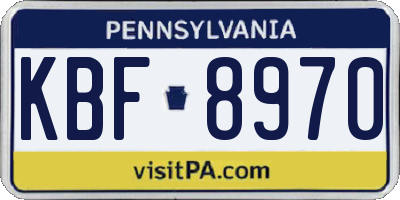 PA license plate KBF8970