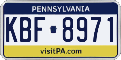 PA license plate KBF8971
