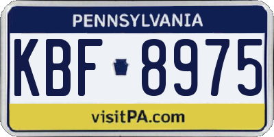 PA license plate KBF8975