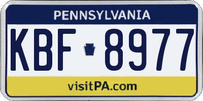 PA license plate KBF8977