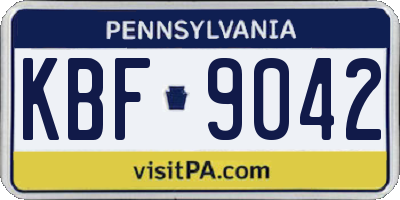 PA license plate KBF9042