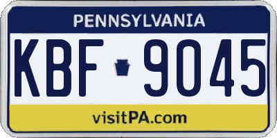 PA license plate KBF9045