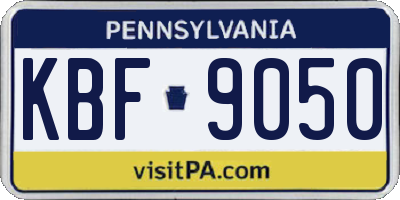 PA license plate KBF9050