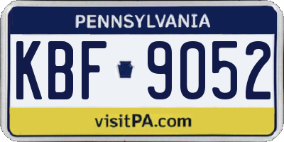 PA license plate KBF9052