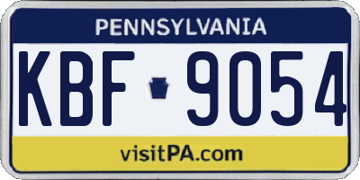 PA license plate KBF9054