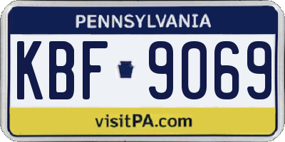 PA license plate KBF9069