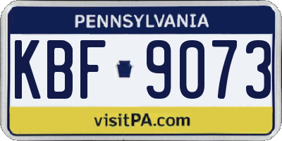 PA license plate KBF9073