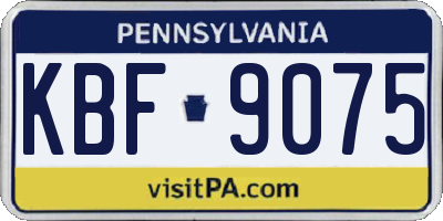 PA license plate KBF9075