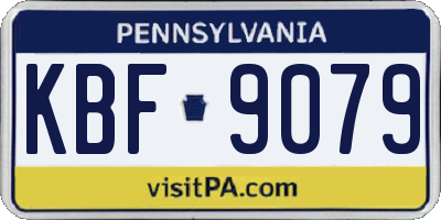 PA license plate KBF9079