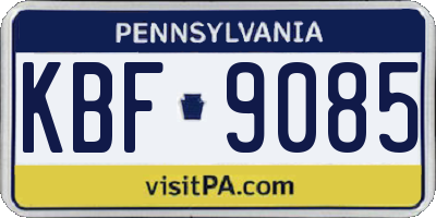 PA license plate KBF9085