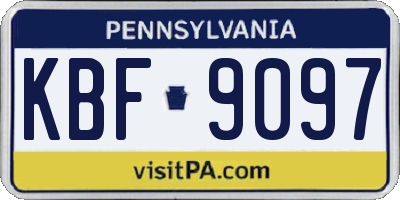 PA license plate KBF9097