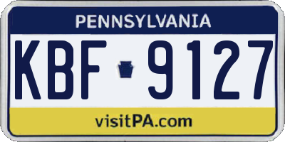 PA license plate KBF9127