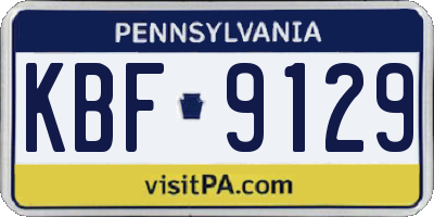 PA license plate KBF9129