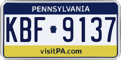PA license plate KBF9137