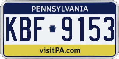 PA license plate KBF9153