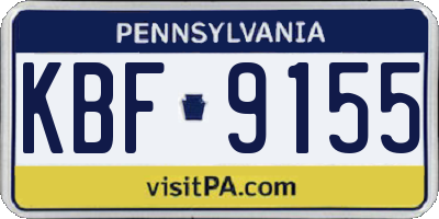 PA license plate KBF9155