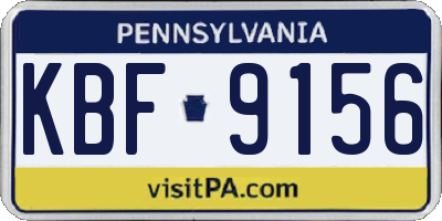 PA license plate KBF9156