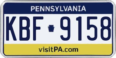 PA license plate KBF9158
