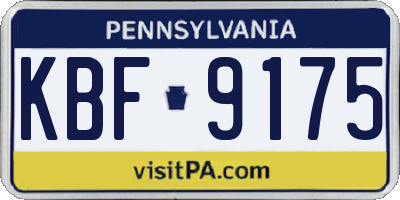 PA license plate KBF9175