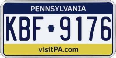 PA license plate KBF9176