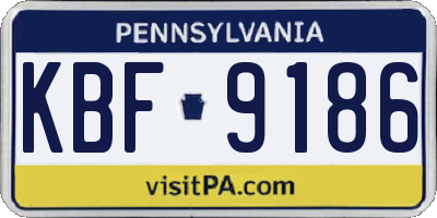 PA license plate KBF9186