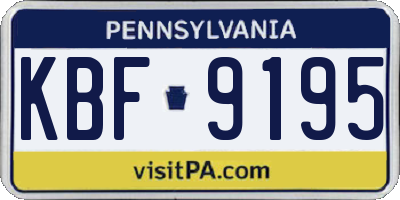 PA license plate KBF9195