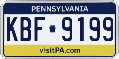 PA license plate KBF9199