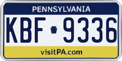 PA license plate KBF9336