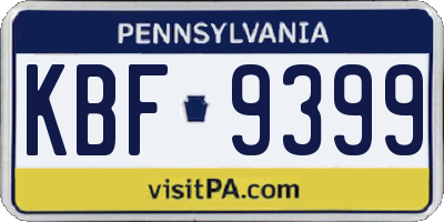 PA license plate KBF9399