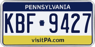 PA license plate KBF9427