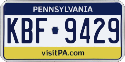PA license plate KBF9429