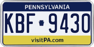 PA license plate KBF9430