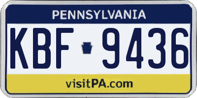 PA license plate KBF9436