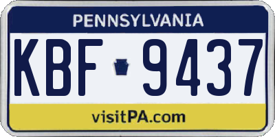 PA license plate KBF9437