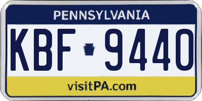 PA license plate KBF9440