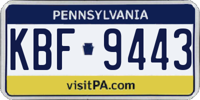 PA license plate KBF9443