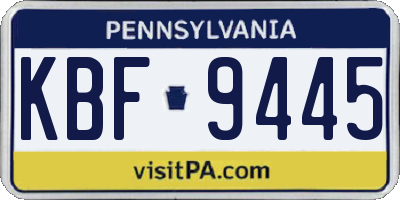 PA license plate KBF9445