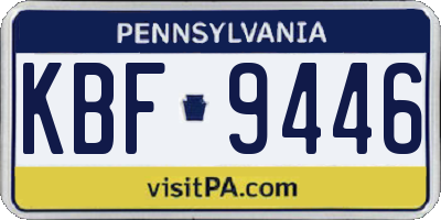 PA license plate KBF9446