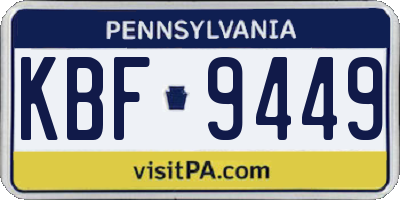 PA license plate KBF9449