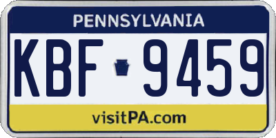 PA license plate KBF9459