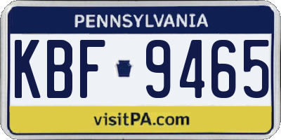 PA license plate KBF9465