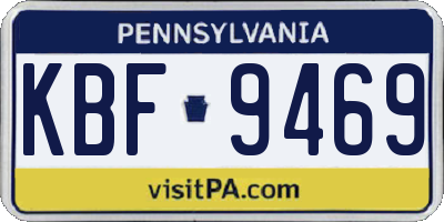 PA license plate KBF9469