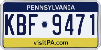 PA license plate KBF9471
