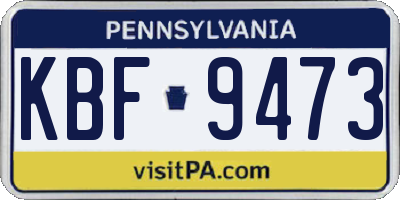PA license plate KBF9473