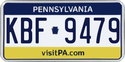 PA license plate KBF9479