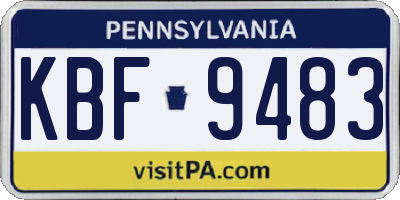 PA license plate KBF9483