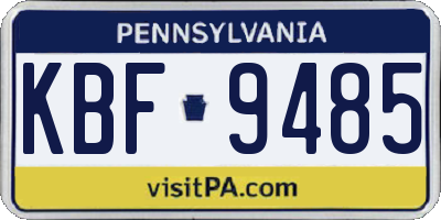 PA license plate KBF9485