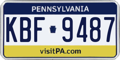 PA license plate KBF9487